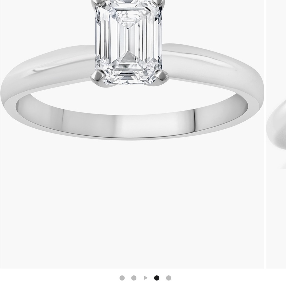 Badgley Mischka Emerald cut lab Created Diamond 1.00 ctw - Picture 4 of 15